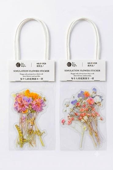 flower: Наклейки с цветами (Simulation Flower Sticker) 🌸 Набор стильных — 6