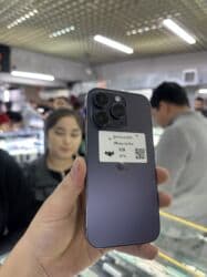 рабочий бу ноутбук: IPhone 14 Pro, Б/у, 128 ГБ, Deep Purple, Зарядное устройство, Защитное стекло, Кабель, 91 % — 1