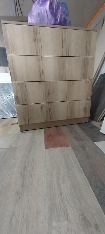 комод белый: Комод для одежды, Без зеркала, ЛДСП, цвет - Золотой — 2