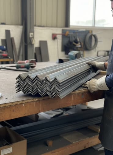 Металлический уголок из стали, представленный в виде L-образных