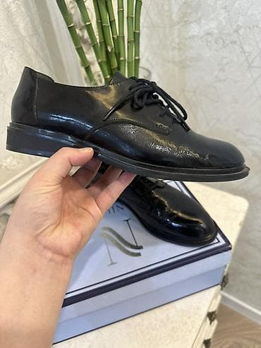 кожаный обувь: Оксфорды, 37.5, 38, Roberto Netti, Б/у, цвет - Черный, Самовывоз — 2