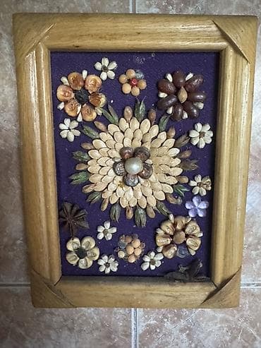 оригинал вещи: Панно «Цветы из природных материалов» - Декоративная картина с — 1