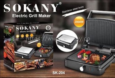 мясорубка ош: Бренд:	Sokany Тип прибора:	Электрический гриль Конструкция:	Прижимная — 1