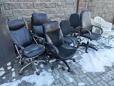 Строительные леса, стойки: Офисное кресло, С колесиками, цвет - Черный, Экокожа — 2