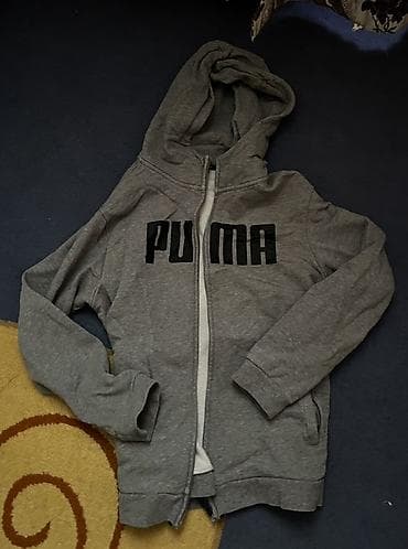 шорты puma: Серая худи на молнии PUMA - Классическая серая толстовка на молнии с — 1