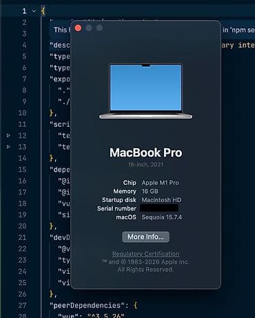 Ноутбуки Apple (MacBook): MacBook Pro 16" M1 Pro 16 GB RAM / 512 GB SSD / Silver Использовался — 3