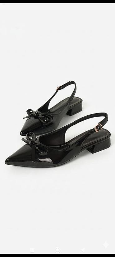 Туфли: Размеры с 37-42. Лаковые женские туфли slingback с острым мысом — 3