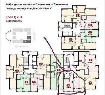 seven development: 1 комната, 53 м², ул. Горького / Алматинка Элитка, 10 этаж, ПСО (под самоотделку) — 2