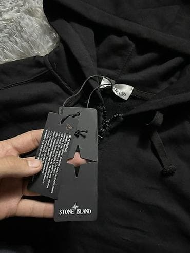 Толстовки: Толстовка Stone Island с капюшоном, на молнии. - Цвет: черный - — 5