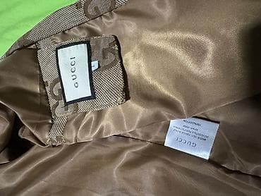 чинос: Бомбер с монограммой GG в бежево‑коричневой гамме. Бренд Гуччи реплика — 6