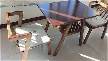 азиаты: Кухонный стол и стул, Новый, цвет - Коричневый — 3