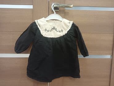 детская футболка с воротничком: Детское платье, цвет - Черный, Б/у — 1