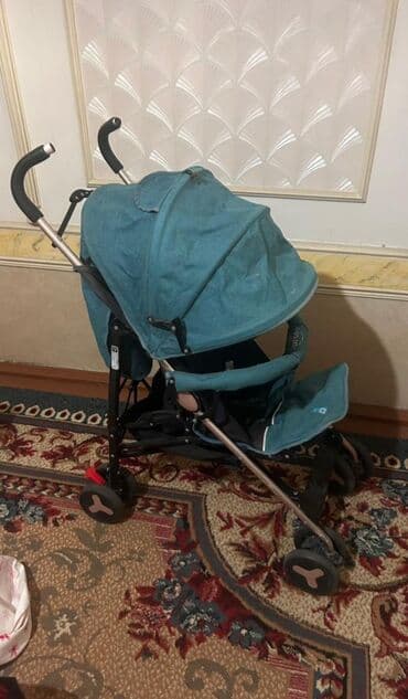 Коляска, цвет - Голубой, Б/у