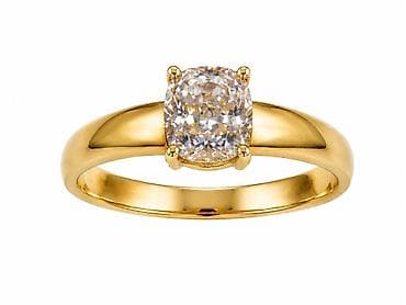 муассанит: Кольцо «Golden Cushion» из желтого золота 585 - Бренд: ADAMANT - — 1