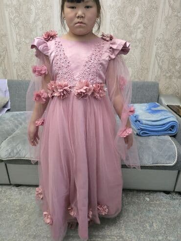 национальное платье на прокат: Детское платье, цвет - Белый — 6