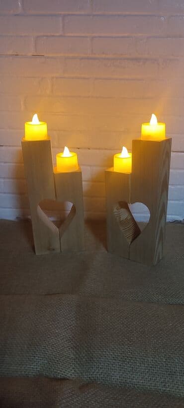 продаю свечи: Продаю подсвечники из дерева на подарок декор из дерева для — 2