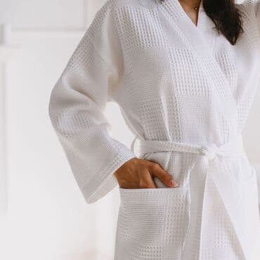 домашние халаты больших размеров: Халат, Вафельное полотно, 6XL, XS, S — 2