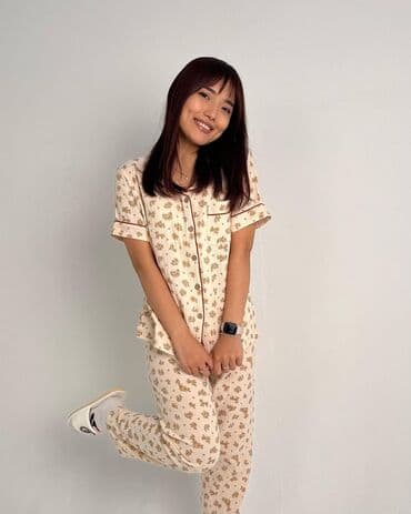 белая ночная сорочка: Пижама, Муслин, На пуговицах, XS, S, M — 3