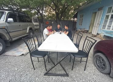 стол для чтения: Кухонный стол и стул, Б/у, Самовывоз, цвет - Серый — 1