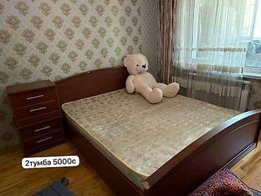Спальный гарнитур, Двуспальная кровать, ДСП, цвет - Коричневый