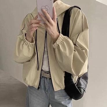 Нижнее белье: Женская ветровка с капюшоном - Свободный оверсайз‑крой с приспущенной — 6