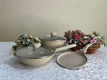 набор чайник и пиалы: Набор посуды антипригарные 3 в 1 по складским . Немецкий бренд — 1