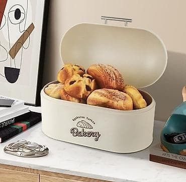 Үй жана бакча: Хлебница «Bakery» в ретро-стиле - Материал: металл с гладким матовым — 1