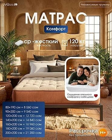 Матрасы: Матрас UyQuu «Комфорт» - Тип: матрас на независимых пружинах - — 1