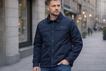 nike tech fleese: Мужская куртка, L, Lacoste, Б/у, цвет - Синий, Самовывоз — 1