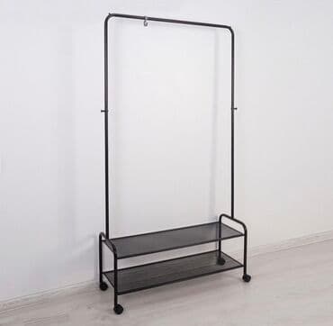 напольные: Вешалка гордеробная Валенсия 32М с двумя полками на колёсах Вешалка — 1