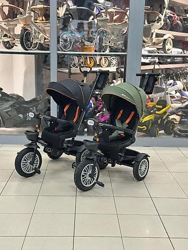 велосипед 3 в 1: Детский трехколесный велосипед-коляска с родительской ручкой - Формат — 1