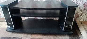 покерный стол купить: Тумба и подставка для телевизора, Напольная, ЛДСП, цвет - Черный — 3