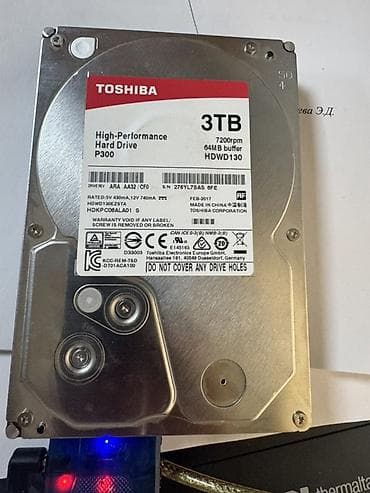 Накопитель для ПК, Б/у, Toshiba, HDD, 3 ТБ, 3.5", Для ПК