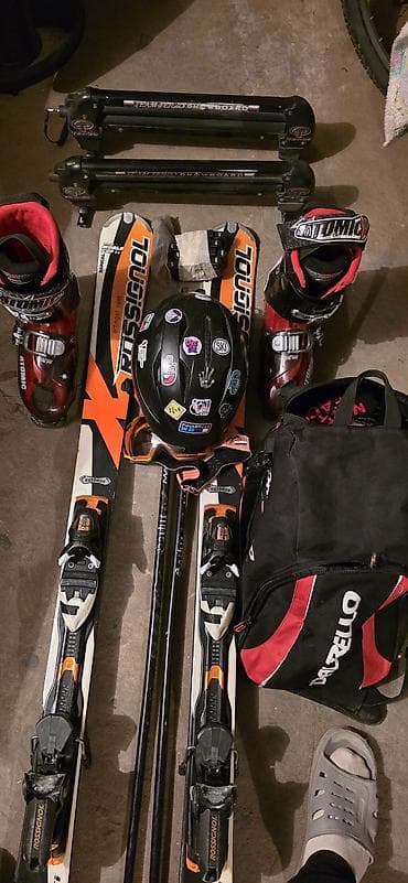 горнолыжное снаряжение: Горнолыжный комплект для катания. лыжи -10000. ботинки - 5000 — 1