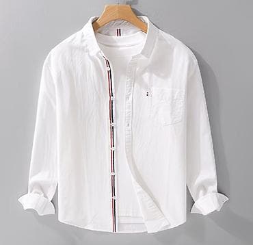 Мужская рубашка с длинным рукавом и воротником button-down