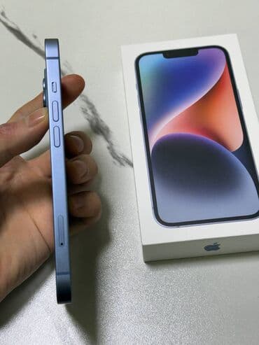 redmo note 11 pro: IPhone 14, Б/у, 128 ГБ, Голубой, Чехол, Кабель, Коробка — 4