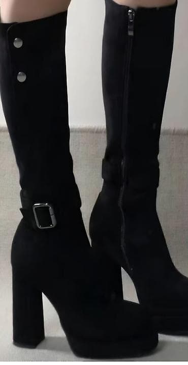Сапоги: Высокие женские сапоги на каблуке (как на фото). Размер: 40 — 1