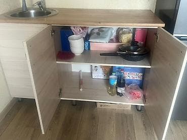 бу уголок кухонный: Тумба для кухни, С мойкой, Напольная, цвет - Бежевый — 4