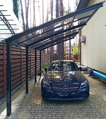 Газонокосилки: Навес, Арочный, Металл, Поликарбонат, Установка — 1