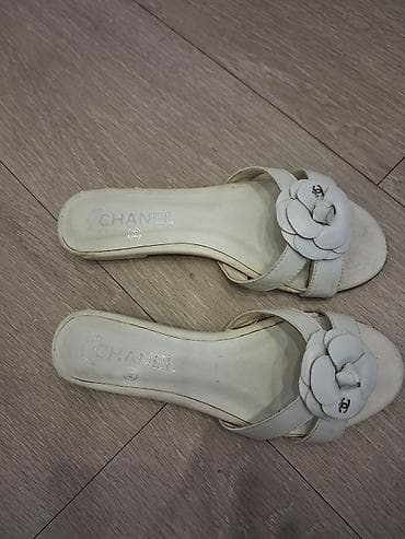 Босоножки, сандалии, шлепанцы: Босоножки, 37, Chanel, Б/у, цвет - Белый, Самовывоз — 3