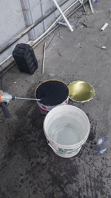 кафельщики токмок: Покраска гаражей мастикой (Бишкек) - Нанесение мастики — 3