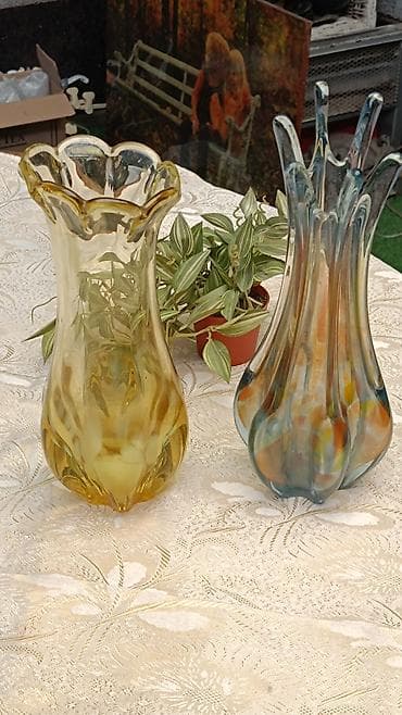 короны: Пара декоративных художественных ваз из стекла (ручная работа) - — 3