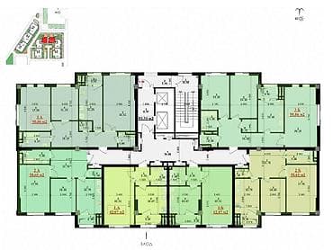 61: 1 комната, 42 м², Элитка, 11 этаж, Готовая ПСО (под самоотделку) — 2