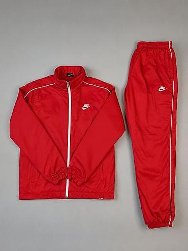 nike спортивные костюмы: Спортивный костюм Nike, красный - Комплект: куртка на молнии + брюки — 1