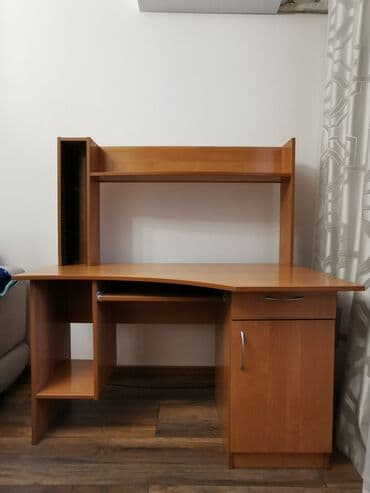 письменные столы цена: Компьютерный стол, Б/у, С полками — 3