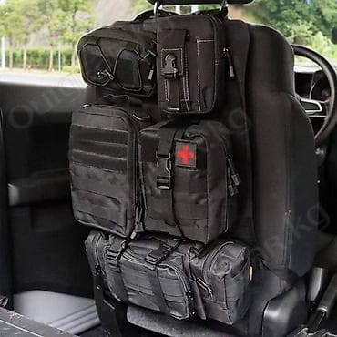 магнитный коврик: 🟠 Автомобильный тактический molle органайзер с подсумками 🟠 ⠀ — 4