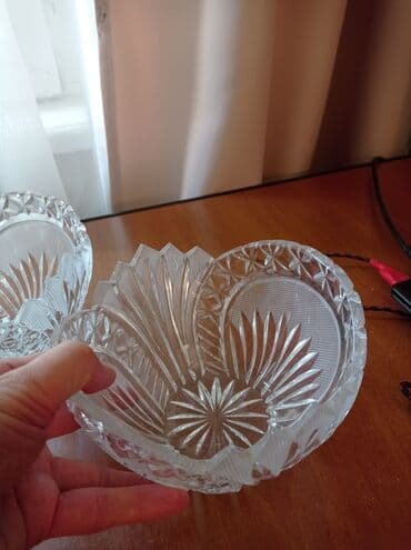красивые вещи: Изящные хрустальные салатницы 2 шт по 600 сом каждая — 1