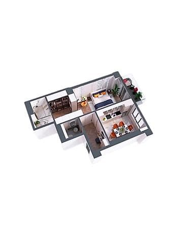 kva: 1 комната, 56 м², Кок-Жар мкр Элитка, 13 этаж — 4