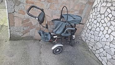 Детский трехколесный велосипед-коляска (трансформер) с родительской