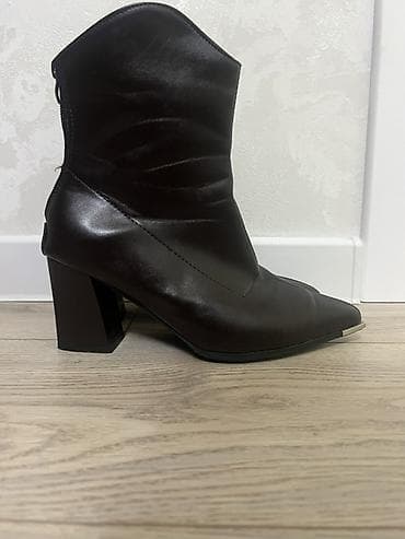 ковбойские сапоги женские купить: Женские ботильоны в стиле вестерн - Цвет: темно-коричневый - Материал — 2